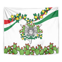 Sicilian Triskelion Tapestry with Cactus and Lemons - Wonder Print Shop