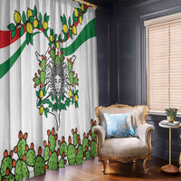 Sicilian Triskelion Window Curtain with Cactus and Lemons - Wonder Print Shop