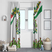 Sicilian Triskelion Window Curtain with Cactus and Lemons - Wonder Print Shop