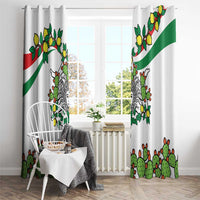 Sicilian Triskelion Window Curtain with Cactus and Lemons - Wonder Print Shop