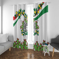 Sicilian Triskelion Window Curtain with Cactus and Lemons - Wonder Print Shop
