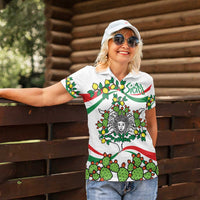 Sicilian Triskelion Women Polo Shirt with Cactus and Lemons - Wonder Print Shop