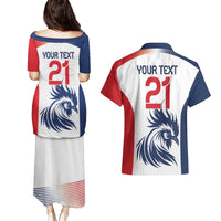 Custom France Football Couples Matching Puletasi and Hawaiian Shirt Les Bleus Rooster Sporty Style LT9 - Wonder Print Shop