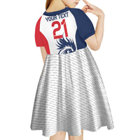 Custom France Football Kid Short Sleeve Dress Les Bleus Rooster Sporty Style - Wonder Print Shop