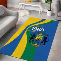 Personalized Gabon Independence Day 1960 Area Rug Gabonaise Coat of Arms - Wonder Print Shop