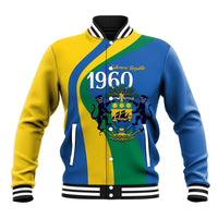 Personalized Gabon Independence Day 1960 Baseball Jacket Gabonaise Coat of Arms - Wonder Print Shop