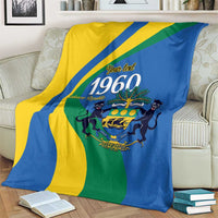 Personalized Gabon Independence Day 1960 Blanket Gabonaise Coat of Arms - Wonder Print Shop