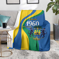 Personalized Gabon Independence Day 1960 Blanket Gabonaise Coat of Arms - Wonder Print Shop