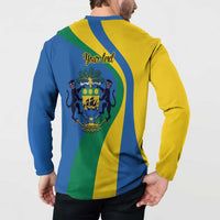 Personalized Gabon Independence Day 1960 Button Sweatshirt Gabonaise Coat of Arms - Wonder Print Shop