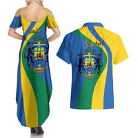 Personalized Gabon Independence Day 1960 Couples Matching Summer Maxi Dress and Hawaiian Shirt Gabonaise Coat of Arms - Wonder Print Shop