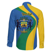 Personalized Gabon Independence Day 1960 Family Matching Long Sleeve Bodycon Dress and Hawaiian Shirt Gabonaise Coat of Arms - Wonder Print Shop