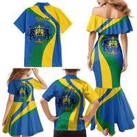 Personalized Gabon Independence Day 1960 Family Matching Mermaid Dress and Hawaiian Shirt Gabonaise Coat of Arms - Wonder Print Shop