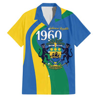Personalized Gabon Independence Day 1960 Family Matching Mermaid Dress and Hawaiian Shirt Gabonaise Coat of Arms - Wonder Print Shop