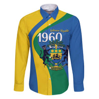 Personalized Gabon Independence Day 1960 Family Matching Puletasi and Hawaiian Shirt Gabonaise Coat of Arms - Wonder Print Shop
