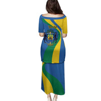 Personalized Gabon Independence Day 1960 Family Matching Puletasi and Hawaiian Shirt Gabonaise Coat of Arms - Wonder Print Shop