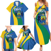 Personalized Gabon Independence Day 1960 Family Matching Summer Maxi Dress and Hawaiian Shirt Gabonaise Coat of Arms - Wonder Print Shop