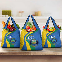 Personalized Gabon Independence Day 1960 Grocery Bag Gabonaise Coat of Arms - Wonder Print Shop