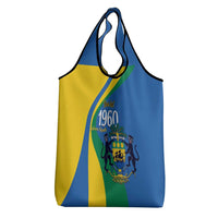 Personalized Gabon Independence Day 1960 Grocery Bag Gabonaise Coat of Arms - Wonder Print Shop