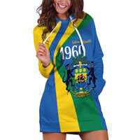 Personalized Gabon Independence Day 1960 Hoodie Dress Gabonaise Coat of Arms - Wonder Print Shop