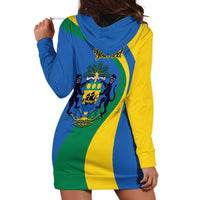Personalized Gabon Independence Day 1960 Hoodie Dress Gabonaise Coat of Arms - Wonder Print Shop