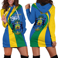 Personalized Gabon Independence Day 1960 Hoodie Dress Gabonaise Coat of Arms - Wonder Print Shop