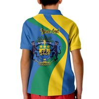 Personalized Gabon Independence Day 1960 Kid Polo Shirt Gabonaise Coat of Arms - Wonder Print Shop
