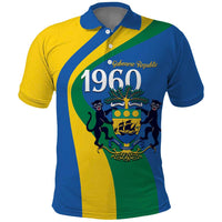 Personalized Gabon Independence Day 1960 Polo Shirt Gabonaise Coat of Arms - Wonder Print Shop