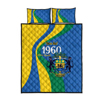 Personalized Gabon Independence Day 1960 Quilt Bed Set Gabonaise Coat of Arms - Wonder Print Shop