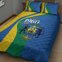 Personalized Gabon Independence Day 1960 Quilt Bed Set Gabonaise Coat of Arms - Wonder Print Shop