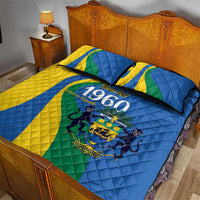 Personalized Gabon Independence Day 1960 Quilt Bed Set Gabonaise Coat of Arms - Wonder Print Shop