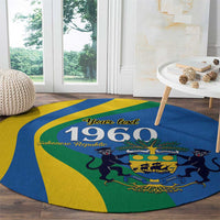 Personalized Gabon Independence Day 1960 Round Carpet Gabonaise Coat of Arms - Wonder Print Shop