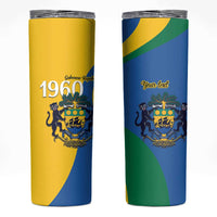 Personalized Gabon Independence Day 1960 Skinny Tumbler Gabonaise Coat of Arms - Wonder Print Shop