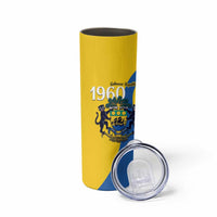 Personalized Gabon Independence Day 1960 Skinny Tumbler Gabonaise Coat of Arms - Wonder Print Shop