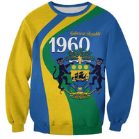 Personalized Gabon Independence Day 1960 Sweatshirt Gabonaise Coat of Arms - Wonder Print Shop