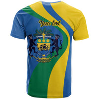 Personalized Gabon Independence Day 1960 T Shirt Gabonaise Coat of Arms - Wonder Print Shop