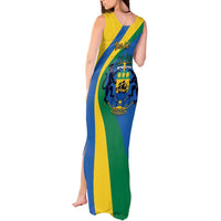 Personalized Gabon Independence Day 1960 Tank Maxi Dress Gabonaise Coat of Arms - Wonder Print Shop