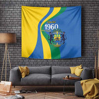 Personalized Gabon Independence Day 1960 Tapestry Gabonaise Coat of Arms - Wonder Print Shop
