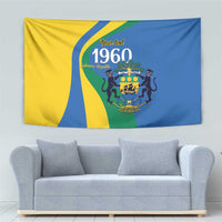 Personalized Gabon Independence Day 1960 Tapestry Gabonaise Coat of Arms - Wonder Print Shop