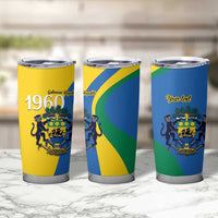Personalized Gabon Independence Day 1960 Tumbler Cup Gabonaise Coat of Arms - Wonder Print Shop
