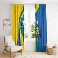 Personalized Gabon Independence Day 1960 Window Curtain Gabonaise Coat of Arms - Wonder Print Shop