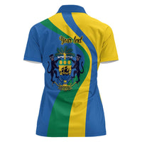 Personalized Gabon Independence Day 1960 Women Polo Shirt Gabonaise Coat of Arms - Wonder Print Shop