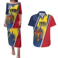 Personalized Moldova Independence Day 1991 Couples Matching Puletasi and Hawaiian Shirt One People One Nation - Wonder Print Shop