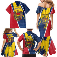 Personalized Moldova Independence Day 1991 Family Matching Mermaid Dress and Hawaiian Shirt One People One Nation - Wonder Print Shop