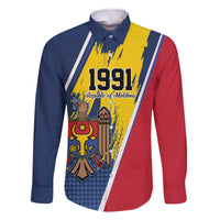 Personalized Moldova Independence Day 1991 Family Matching Off The Shoulder Long Sleeve Dress and Hawaiian Shirt One People One Nation - Wonder Print Shop