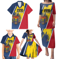Personalized Moldova Independence Day 1991 Family Matching Puletasi and Hawaiian Shirt One People One Nation - Wonder Print Shop