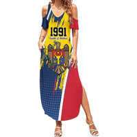 Personalized Moldova Independence Day 1991 Family Matching Summer Maxi Dress and Hawaiian Shirt One People One Nation - Wonder Print Shop
