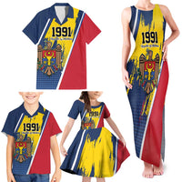 Personalized Moldova Independence Day 1991 Family Matching Tank Maxi Dress and Hawaiian Shirt One People One Nation - Wonder Print Shop