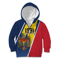 Personalized Moldova Independence Day 1991 Kid Hoodie One People One Nation - Wonder Print Shop