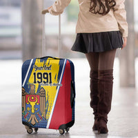 Personalized Moldova Independence Day 1991 Luggage Cover One People One Nation - Wonder Print Shop