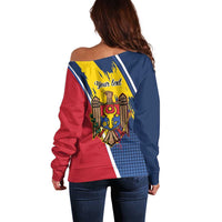 Personalized Moldova Independence Day 1991 Off Shoulder Sweater One People One Nation - Wonder Print Shop